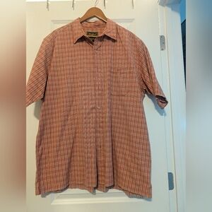 Eddie Bauer Plaid Dress Shirt | Short Sleeve Wrinkle Resistant Mens XLT XL Tall